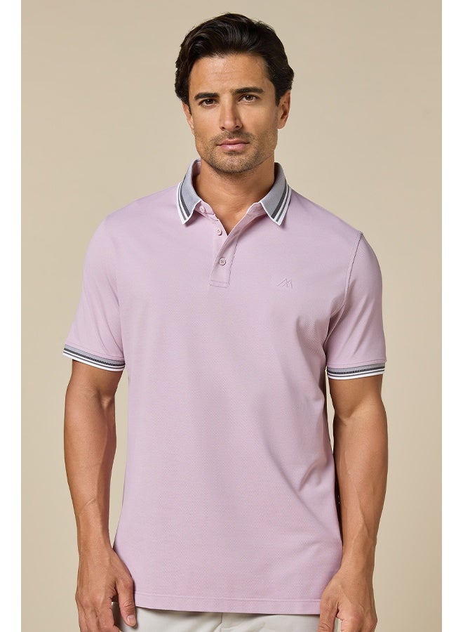 Mannerism The Rose Blend Pink Lyocell Blend Polo Comfort Fit - Image 1